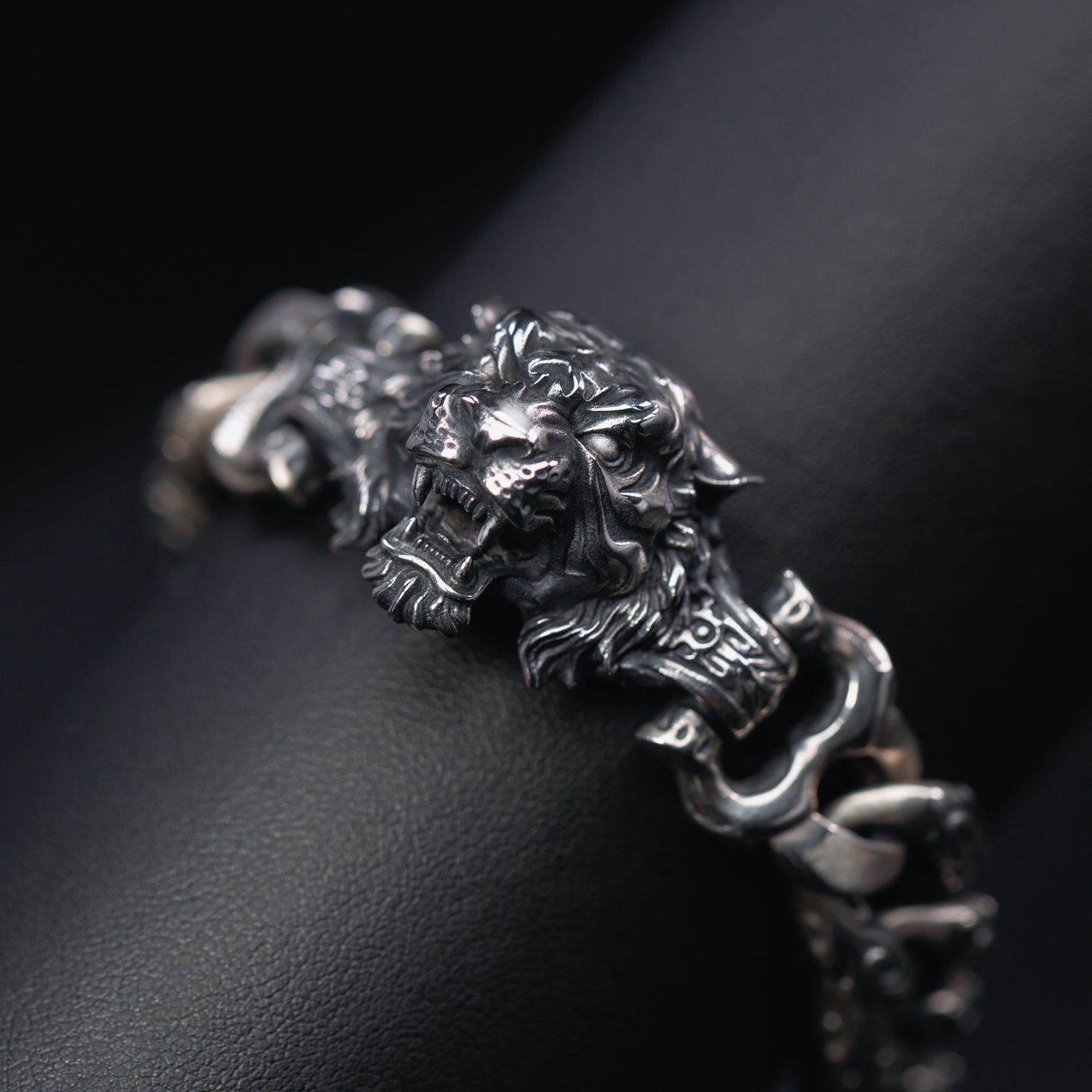 Tiger Head Silver Bracelet
