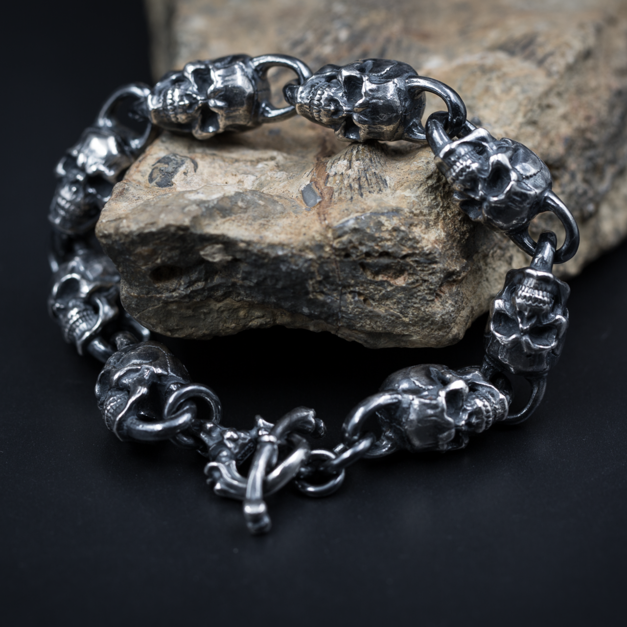 Skull head Silver Bracelet
