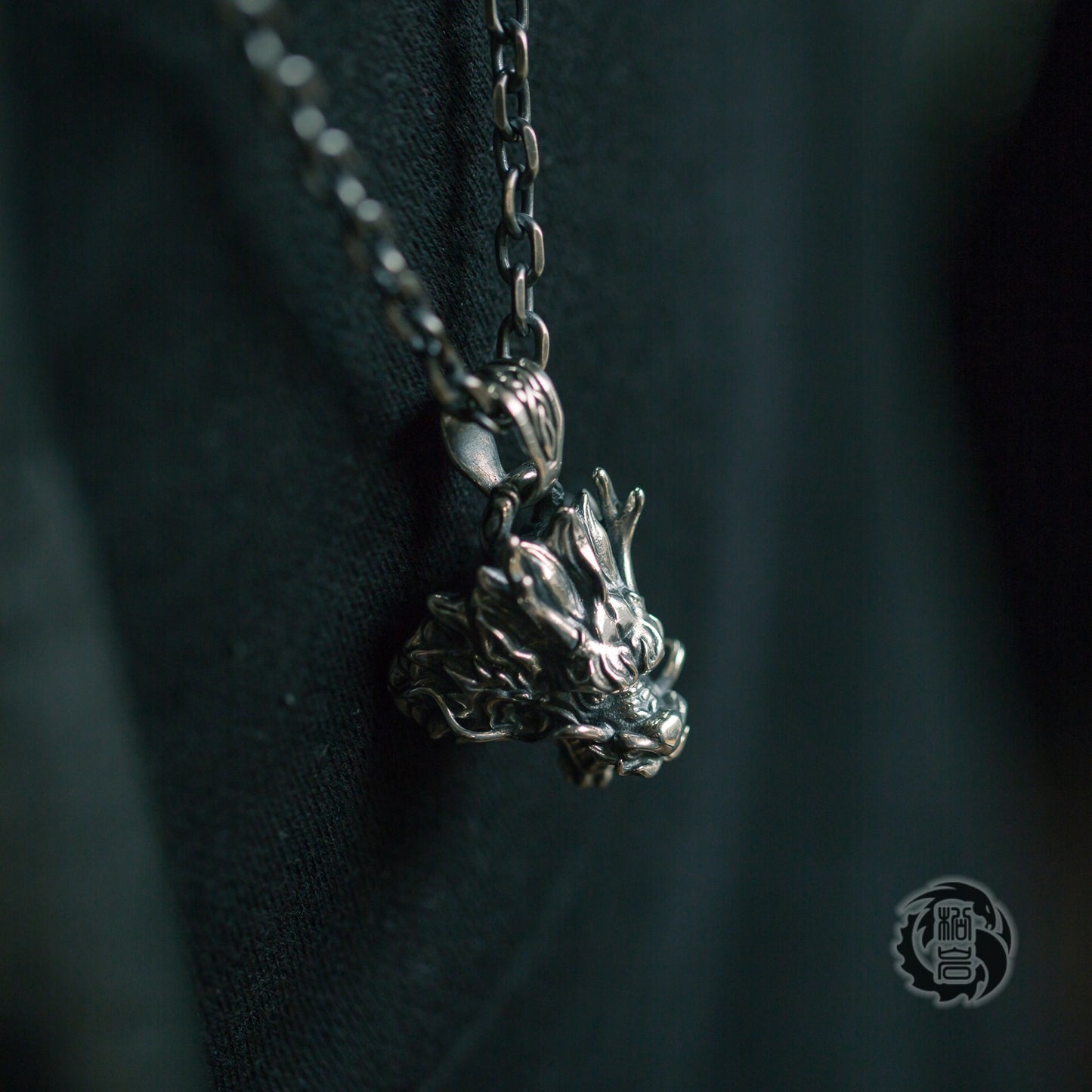 Chinese Dragon Silver Pendant