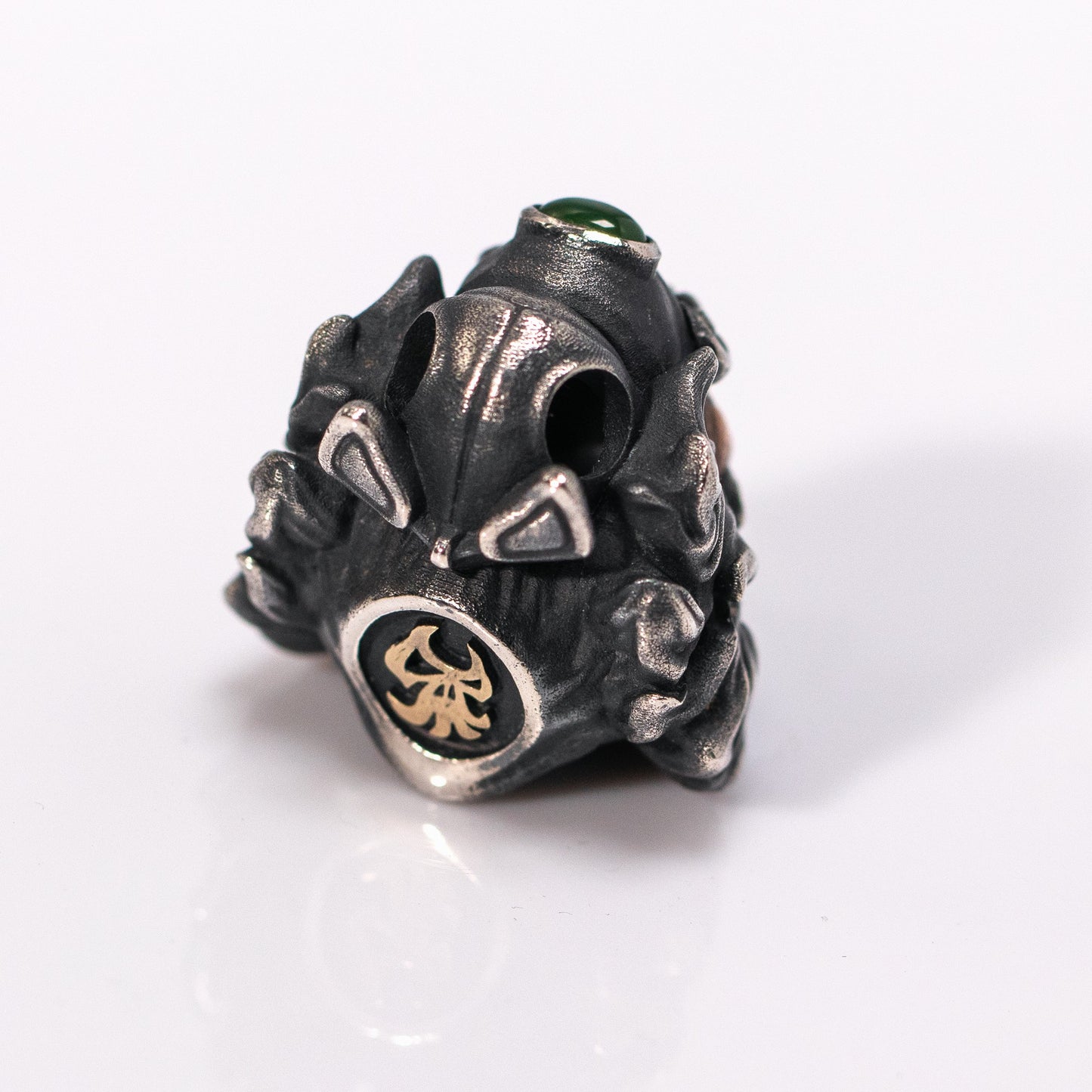 Zhong Kui Paracord Bead with Ruby and Jade