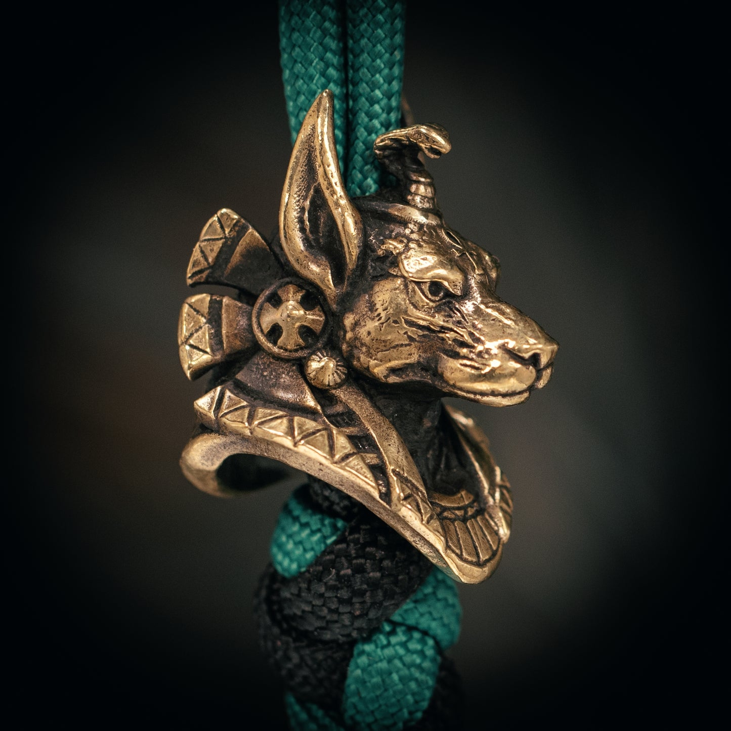 Anubis Egyptian God of Death Paracord Bead, lanyard bead,EDC beads