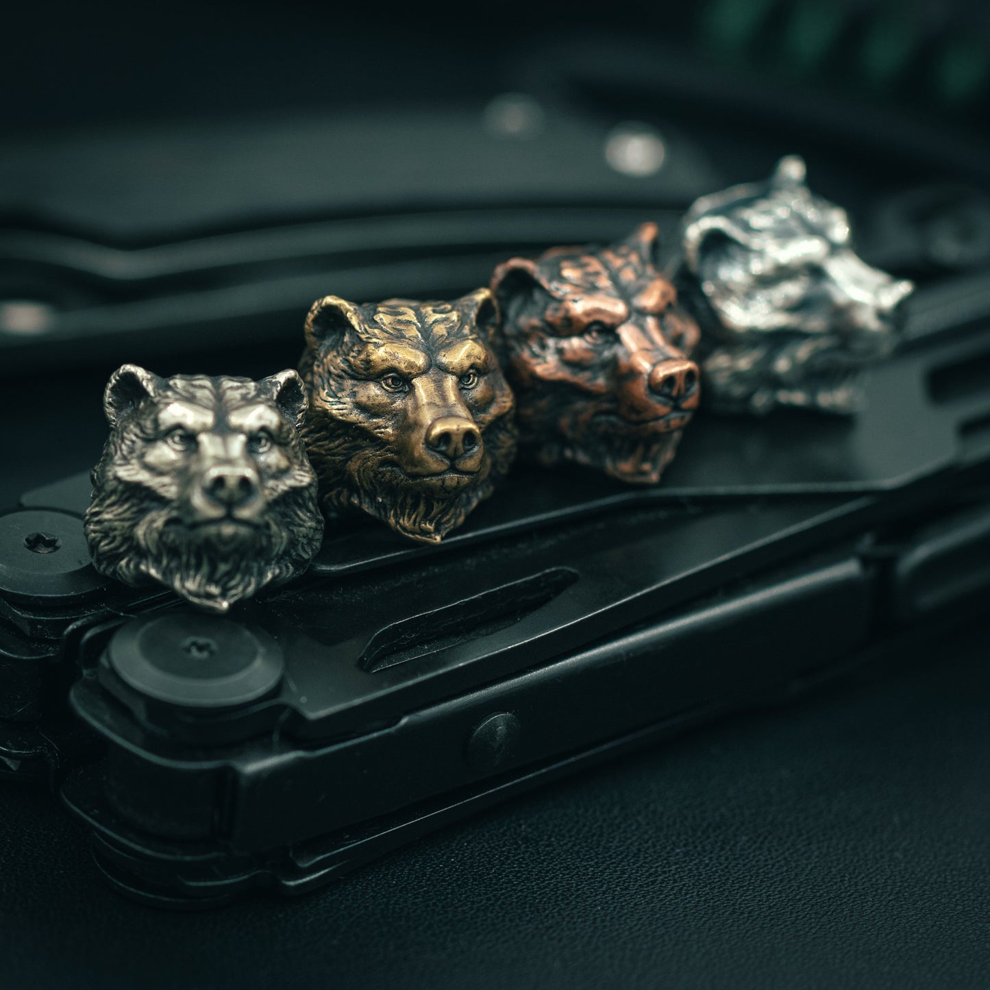 Bear head Paracord Bead for Knife, lanyard Pendants,Bracelet beads, and EDC Gears, ShadowEDC DIY Outdoor Survival Tool Accessories beads