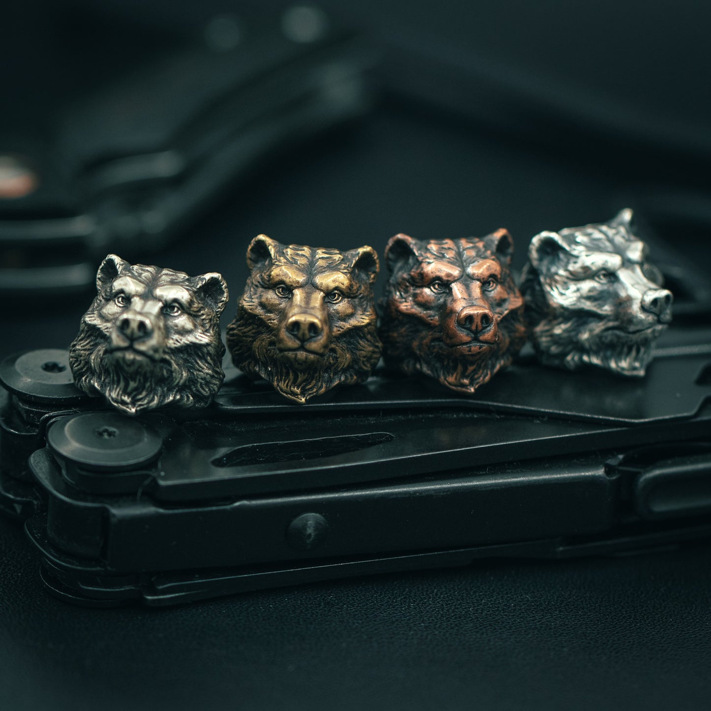 Bear head Paracord Bead for Knife, lanyard Pendants,Bracelet beads, and EDC Gears, ShadowEDC DIY Outdoor Survival Tool Accessories beads