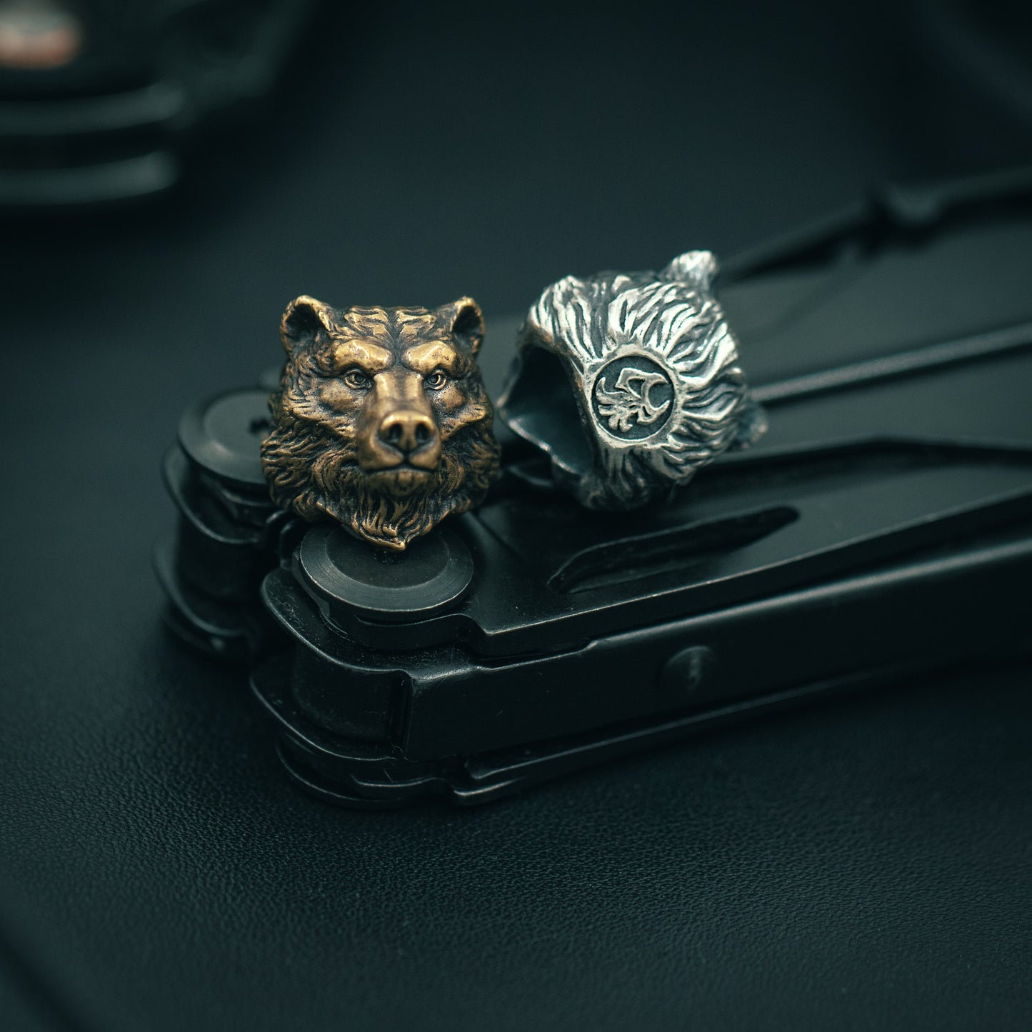 Bear head Paracord Bead for Knife, lanyard Pendants,Bracelet beads, and EDC Gears, ShadowEDC DIY Outdoor Survival Tool Accessories beads