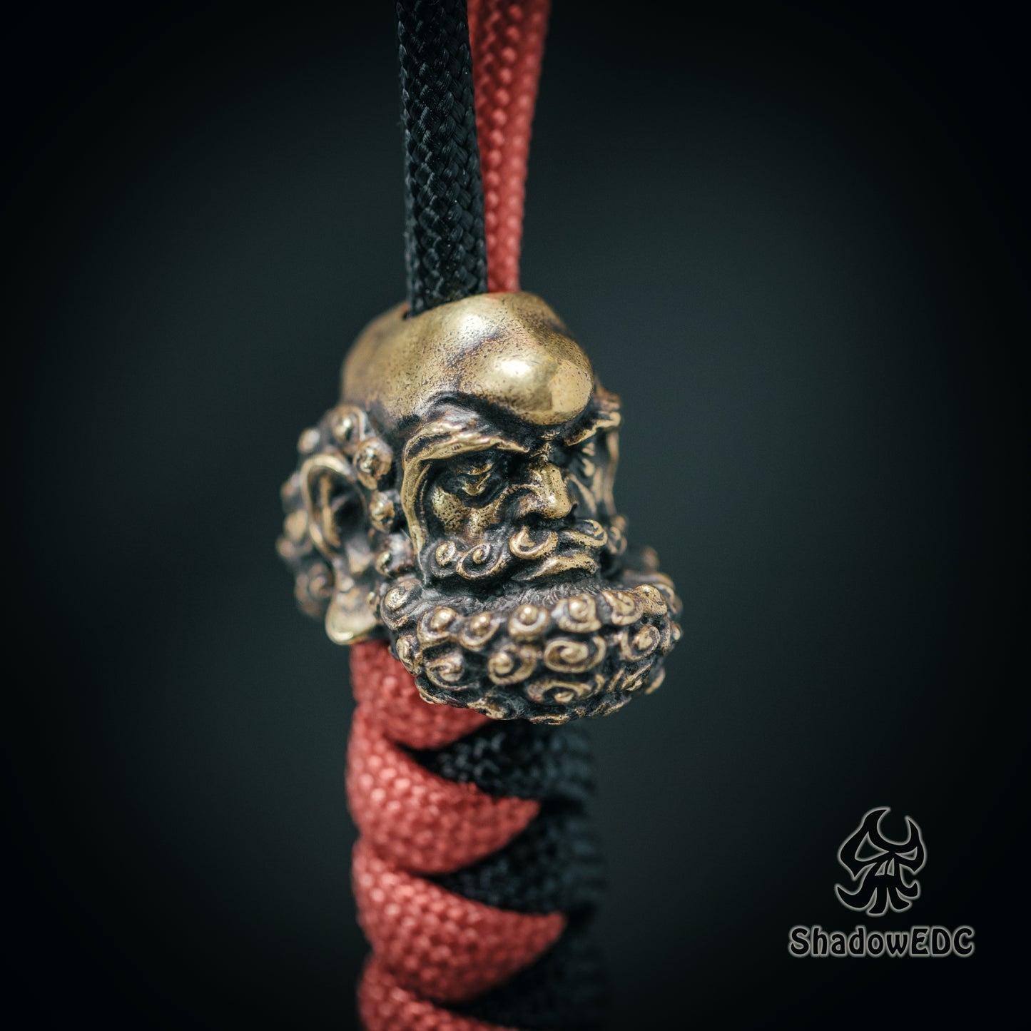 Bodhidharma Daruma Paracord Bead for Knife, lanyard Pendants,custom beads,550 Paracord, Bracelet beads, and EDC Gears, ShadowEDC DIY Outdoor Survival Tool Accessories