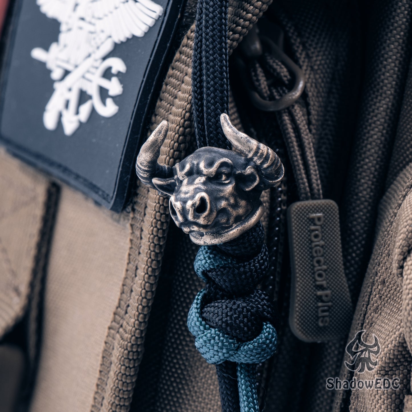 Bull Paracord Bead for Knife, lanyard Pendants,custom beads,550 Paracord, Bracelet beads, and EDC Gears, ShadowEDC DIY Outdoor Survival Tool Accessories