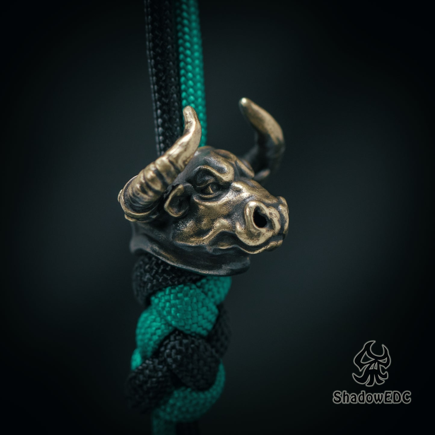 Bull Paracord Bead for Knife, lanyard Pendants,custom beads,550 Paracord, Bracelet beads, and EDC Gears, ShadowEDC DIY Outdoor Survival Tool Accessories