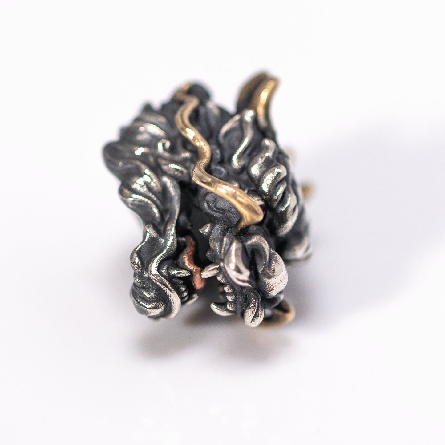 Chinese Dragon With Ruby Paracord Bead for Knife, lanyard Pendants,custom beads,550 Paracord, Bracelet beads, and EDC Gears, ShadowEDC DIY Outdoor Survival Tool Accessories