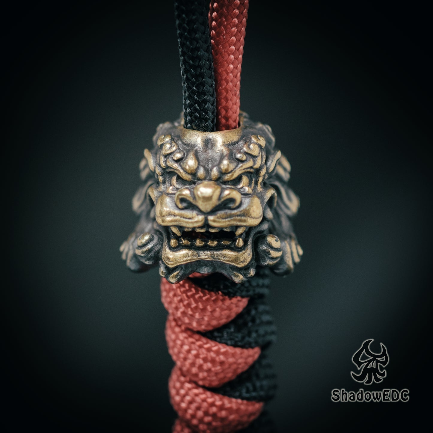 Chinese Guardian Lion foo dog Paracord Bead for Knife, lanyard Pendants,custom beads,550 Paracord, Bracelet beads, and EDC Gears, ShadowEDC DIY Outdoor Survival Tool Accessories