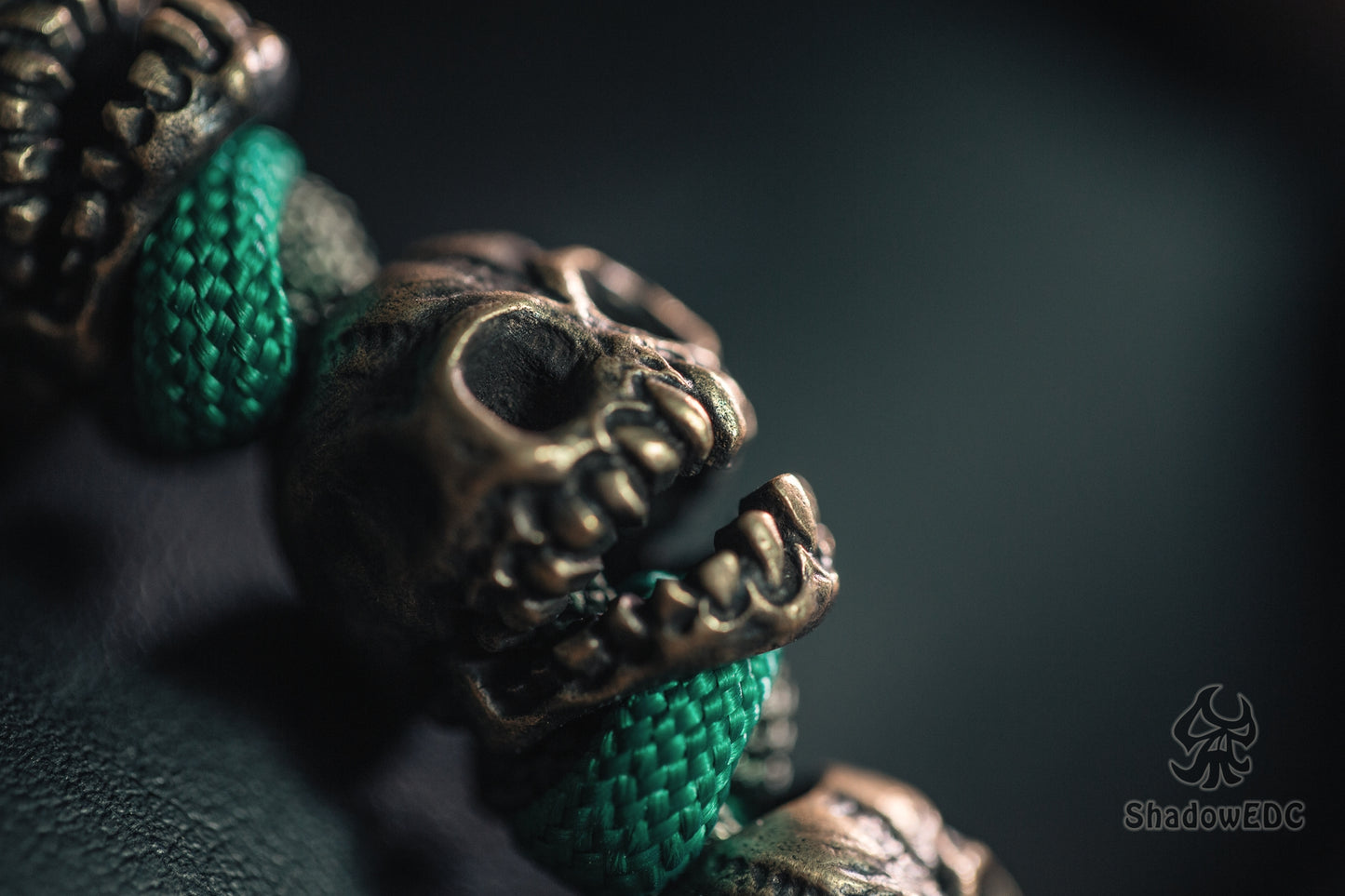Dark Skull Paracord Bead for Knife, lanyard Pendants,custom beads,550 Paracord, Bracelet beads, and EDC Gears, ShadowEDC DIY Outdoor Survival Tool Accessories