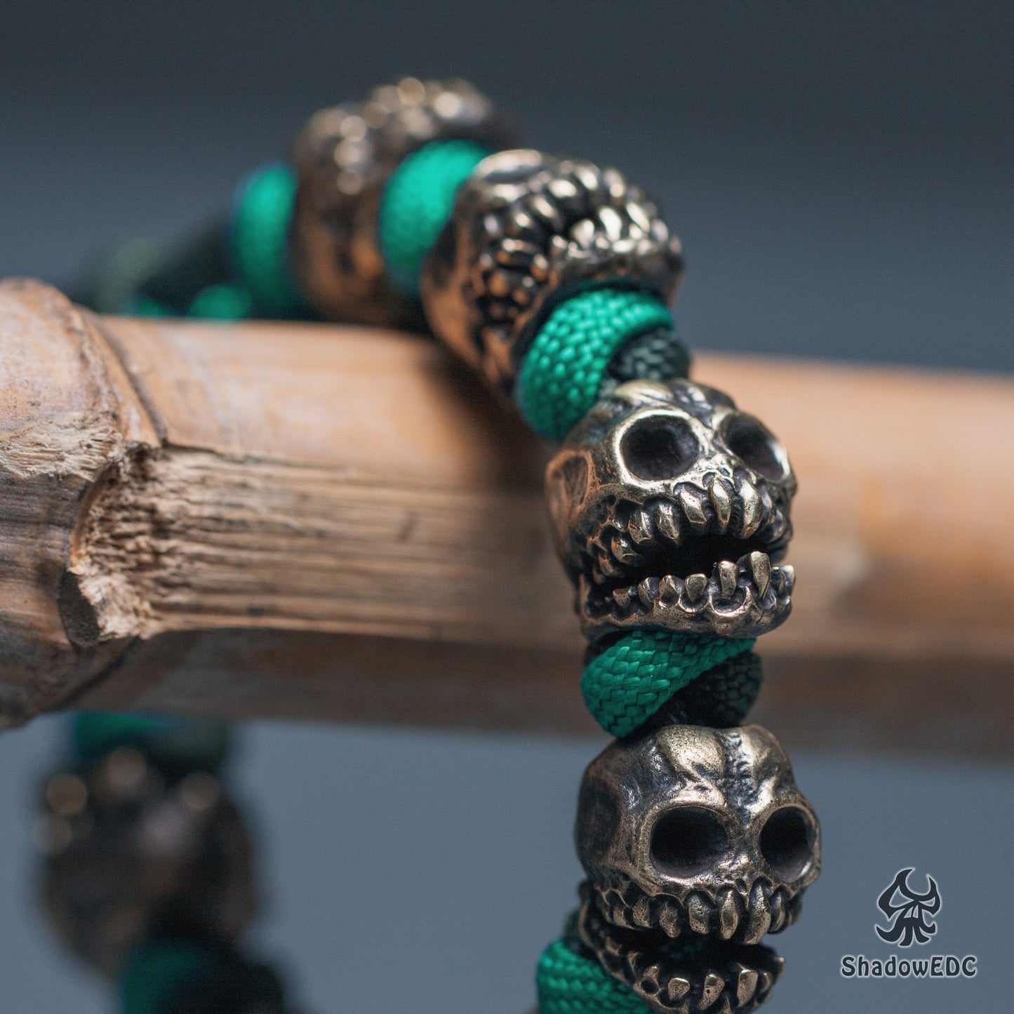 Dark Skull Paracord Bead for Knife, lanyard Pendants,custom beads,550 Paracord, Bracelet beads, and EDC Gears, ShadowEDC DIY Outdoor Survival Tool Accessories