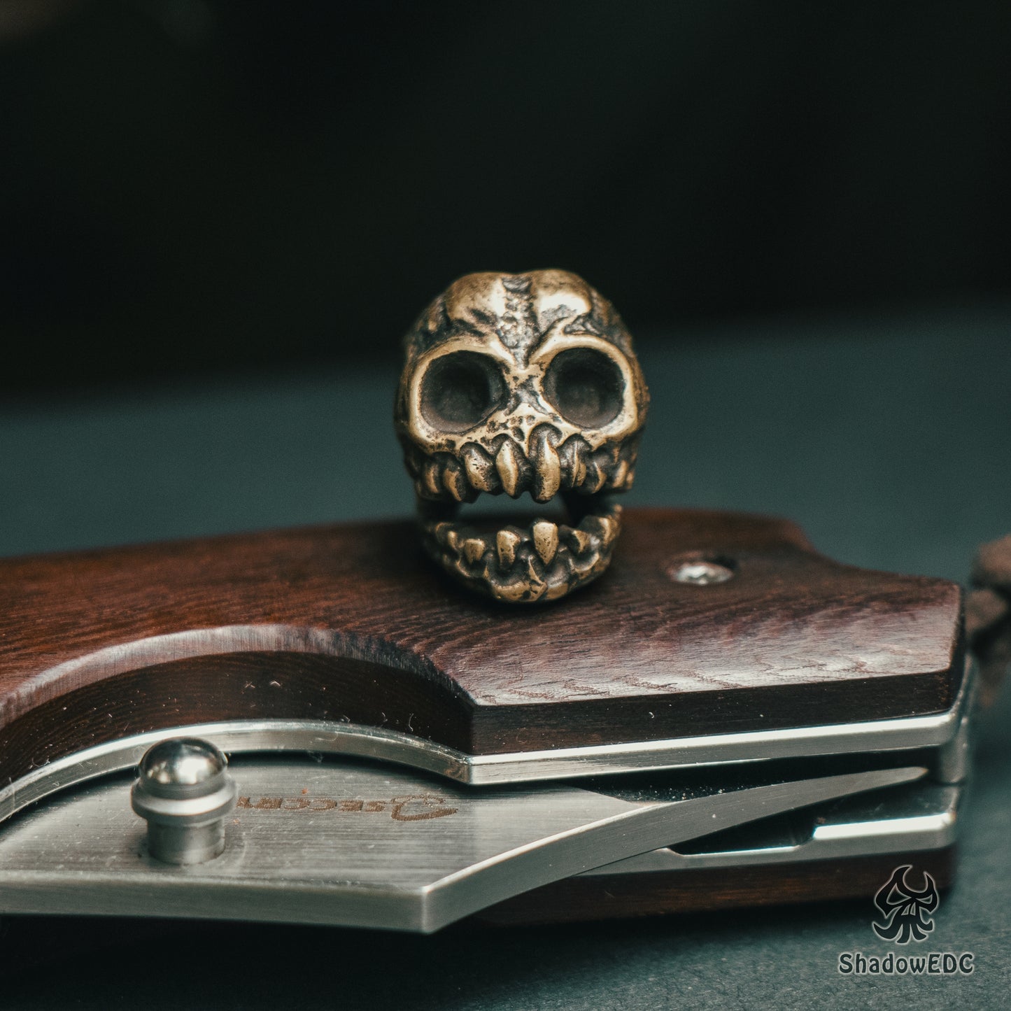 Dark Skull Paracord Bead for Knife, lanyard Pendants,custom beads,550 Paracord, Bracelet beads, and EDC Gears, ShadowEDC DIY Outdoor Survival Tool Accessories