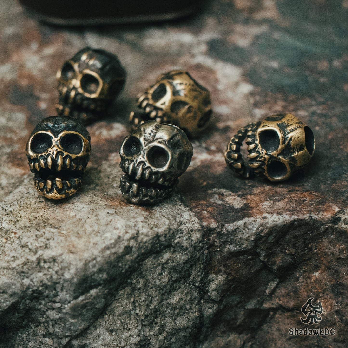 Dark Skull Paracord Bead for Knife, lanyard Pendants,custom beads,550 Paracord, Bracelet beads, and EDC Gears, ShadowEDC DIY Outdoor Survival Tool Accessories