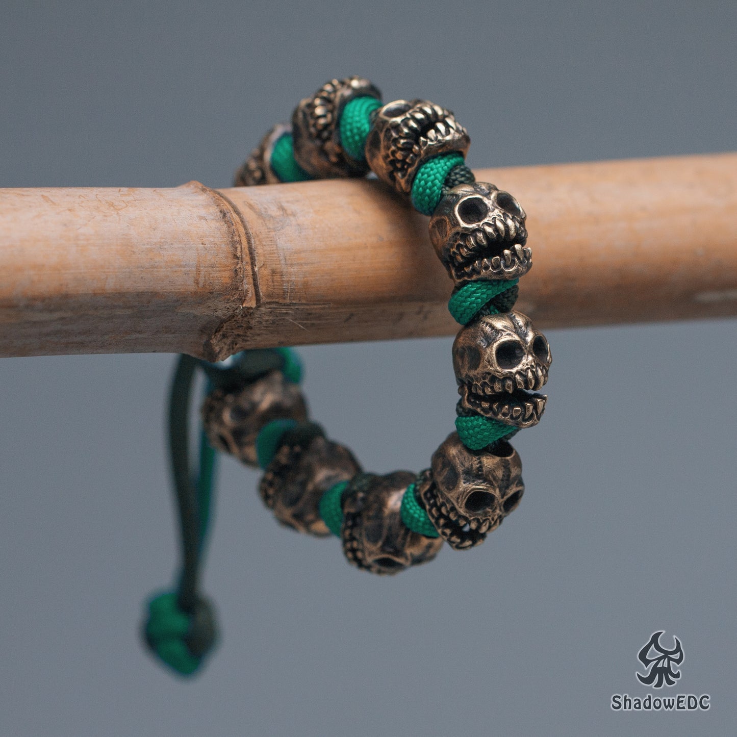Dark Skull Paracord Bead for Knife, lanyard Pendants,custom beads,550 Paracord, Bracelet beads, and EDC Gears, ShadowEDC DIY Outdoor Survival Tool Accessories