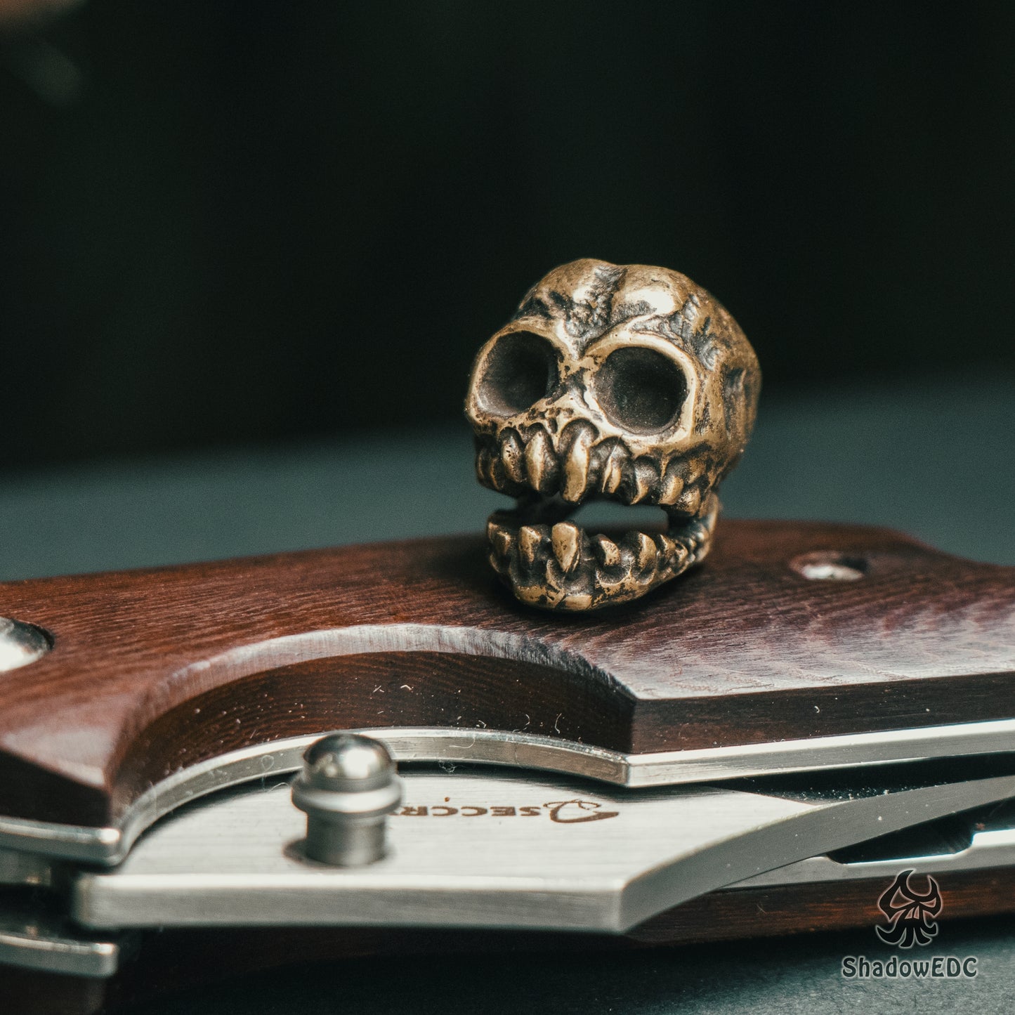 Dark Skull Paracord Bead for Knife, lanyard Pendants,custom beads,550 Paracord, Bracelet beads, and EDC Gears, ShadowEDC DIY Outdoor Survival Tool Accessories
