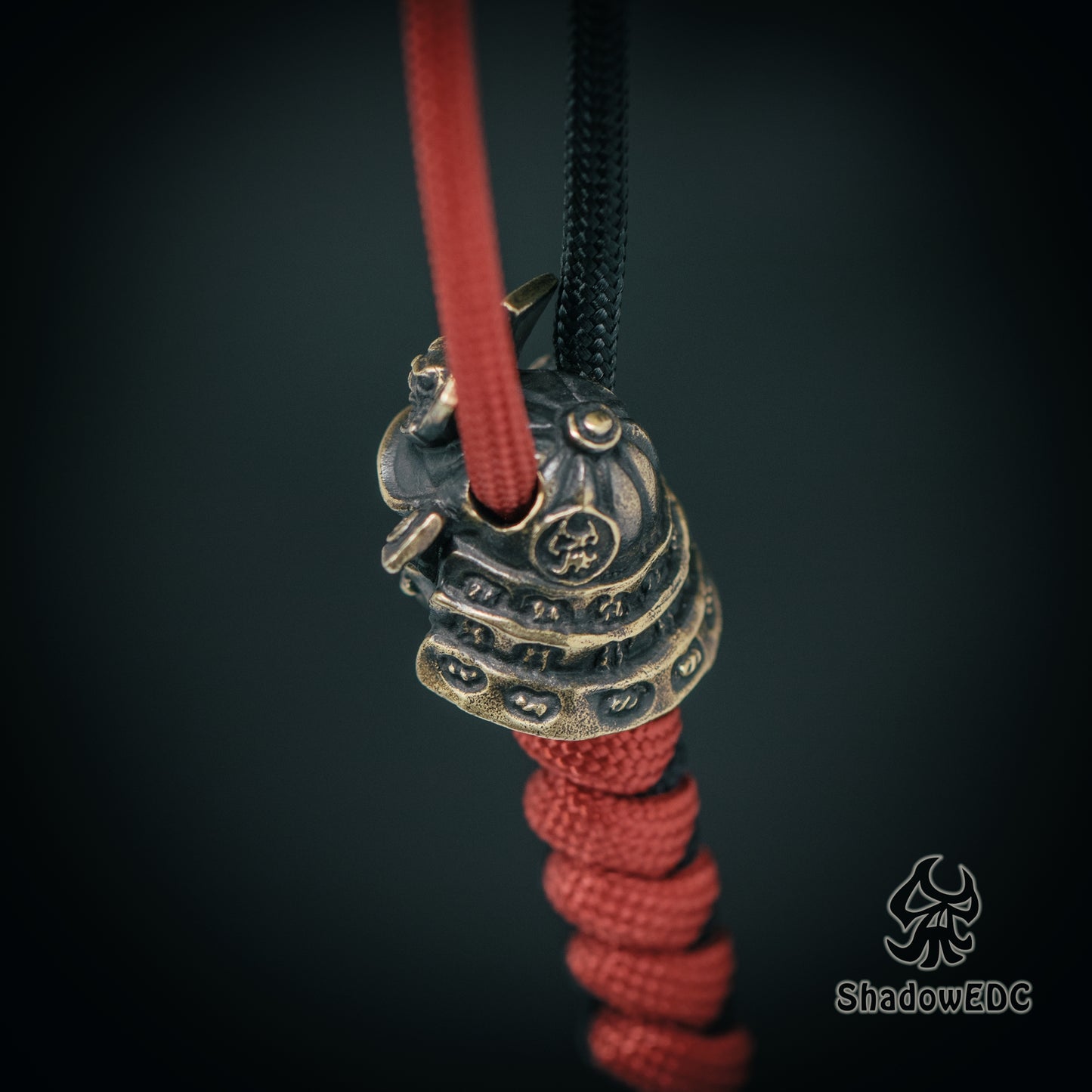 Japanese General Samurai Paracord Bead for Knife, lanyard Pendants,custom beads,550 Paracord, Bracelet beads, and EDC Gears, ShadowEDC DIY Outdoor Survival Tool Accessories