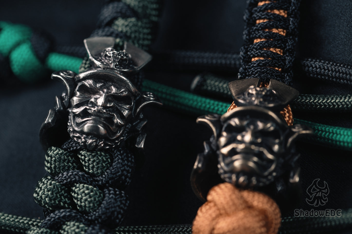 Japanese General Samurai Paracord Bead for Knife, lanyard Pendants,custom beads,550 Paracord, Bracelet beads, and EDC Gears, ShadowEDC DIY Outdoor Survival Tool Accessories
