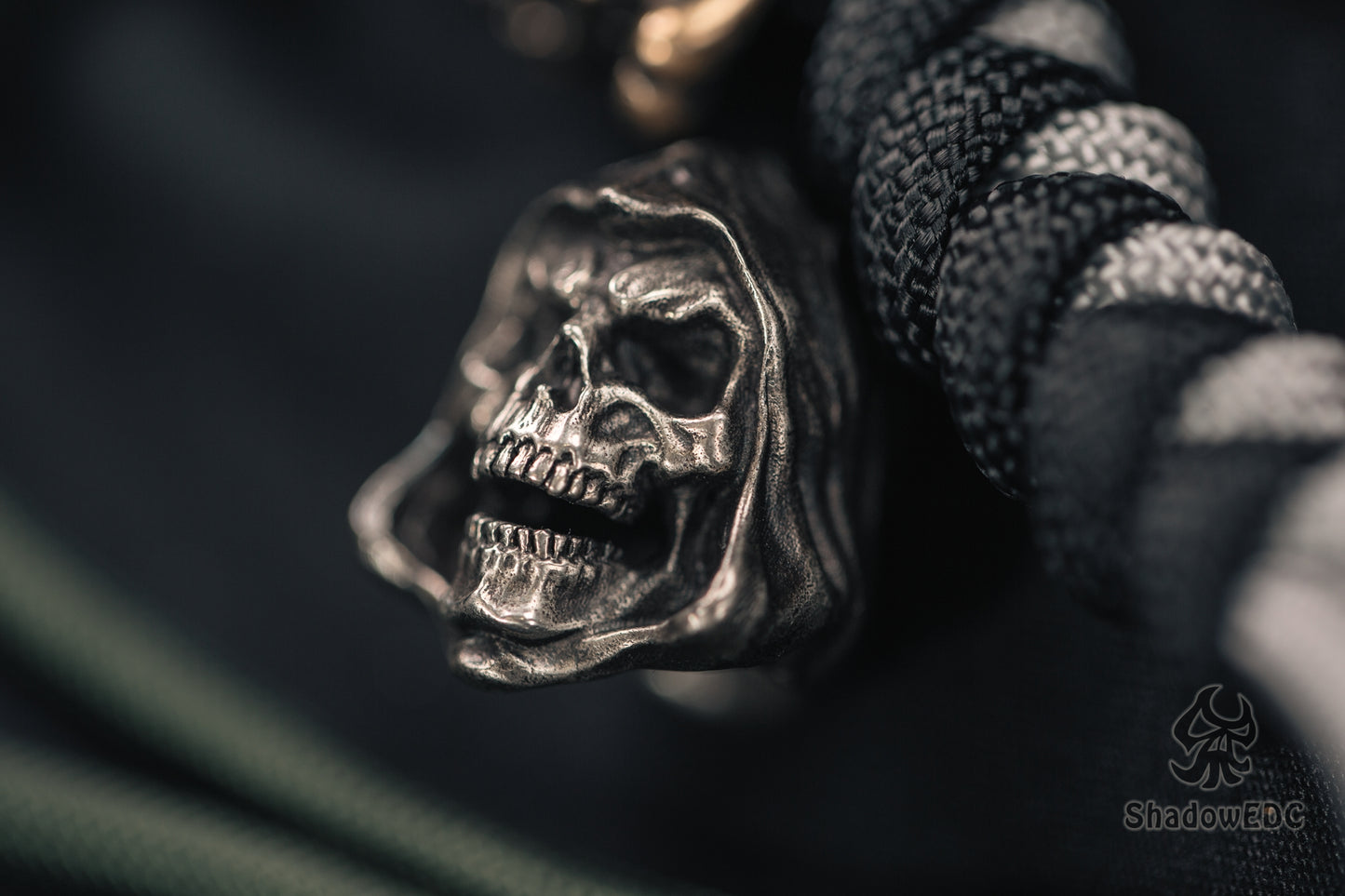 Grim Reaper Paracord Bead for Knife, lanyard Pendants,custom beads,550 Paracord, Bracelet beads, and EDC Gears, ShadowEDC DIY Outdoor Survival Tool Accessories