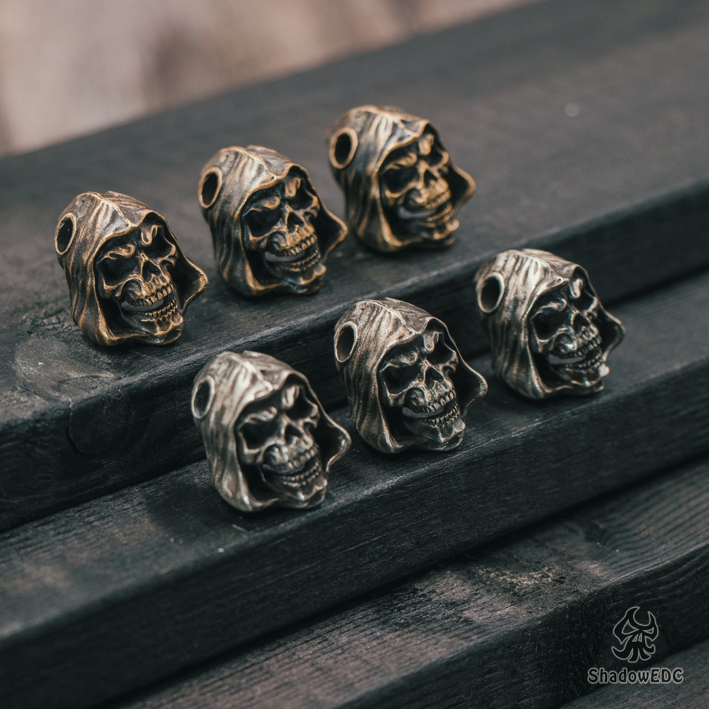 Grim Reaper Paracord Bead for Knife, lanyard Pendants,custom beads,550 Paracord, Bracelet beads, and EDC Gears, ShadowEDC DIY Outdoor Survival Tool Accessories
