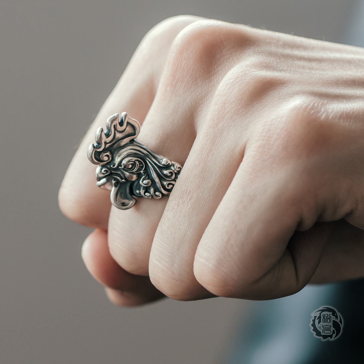 Silver Rooster Ring