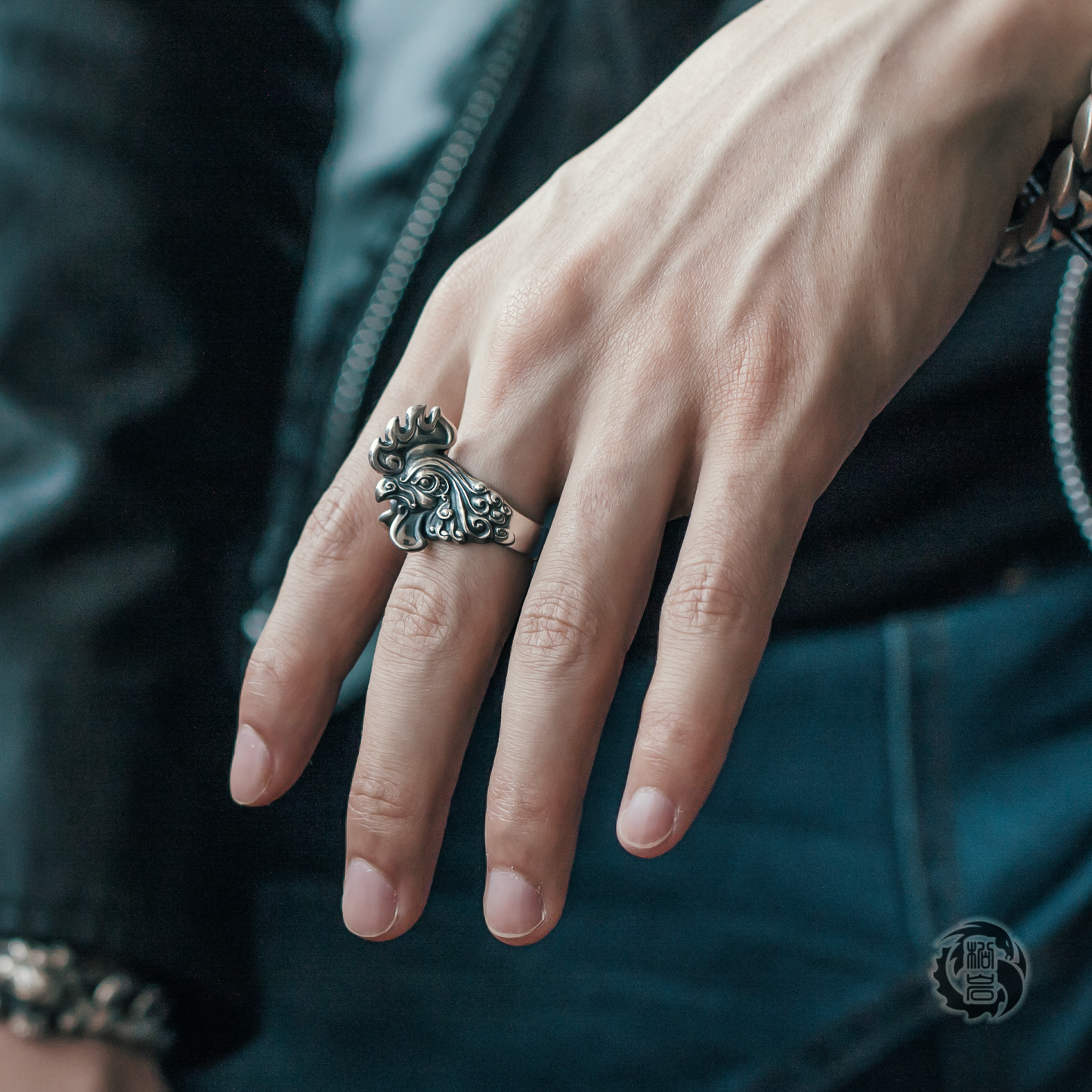 Silver Rooster Ring