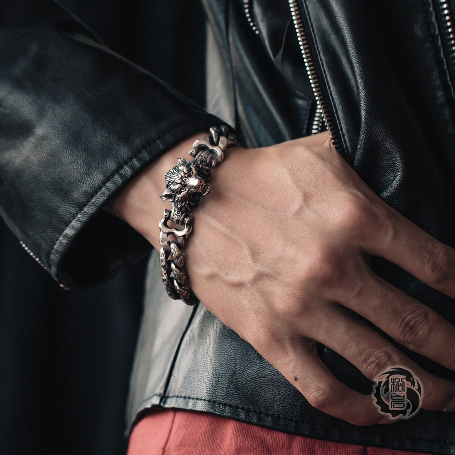 Wolf Head Silver Bracelet
