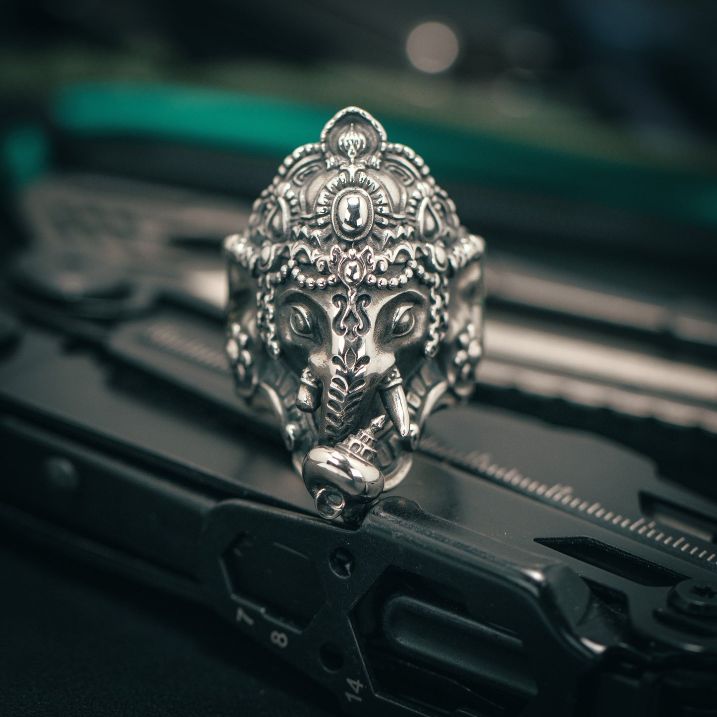 Silver Lord Ganesha Buddhism Ring