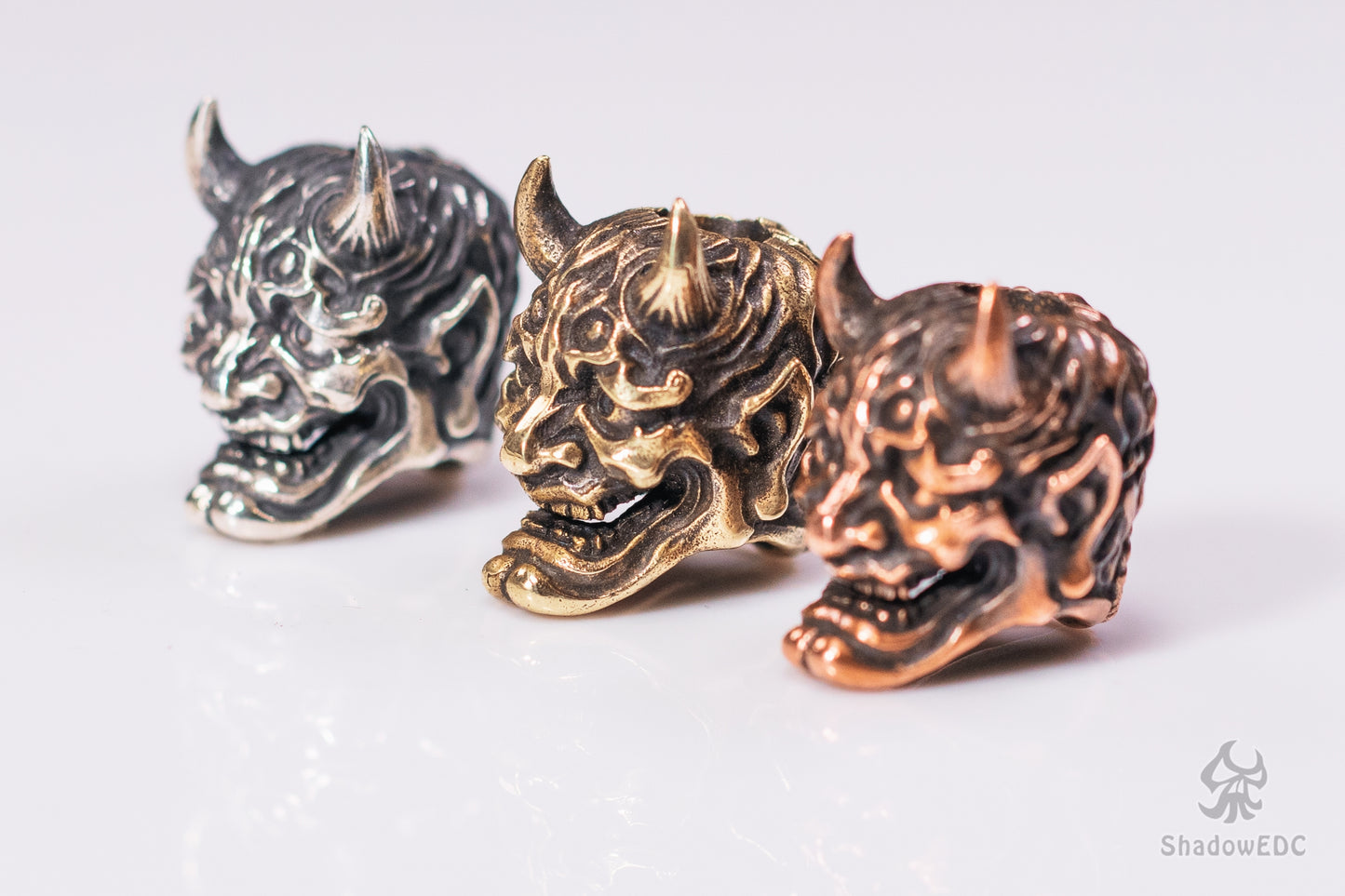 Japanese Hannya Paracord Bead for Knife, lanyard Pendants,custom beads,550 Paracord, Bracelet beads, and EDC Gears, ShadowEDC DIY Outdoor Survival Tool Accessories