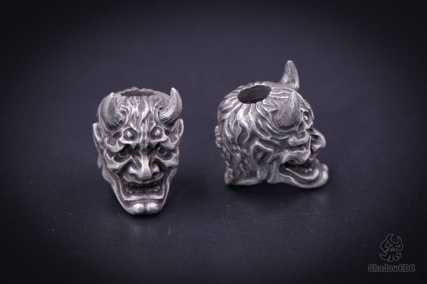 Japanese Hannya Paracord Bead for Knife, lanyard Pendants,custom beads,550 Paracord, Bracelet beads, and EDC Gears, ShadowEDC DIY Outdoor Survival Tool Accessories