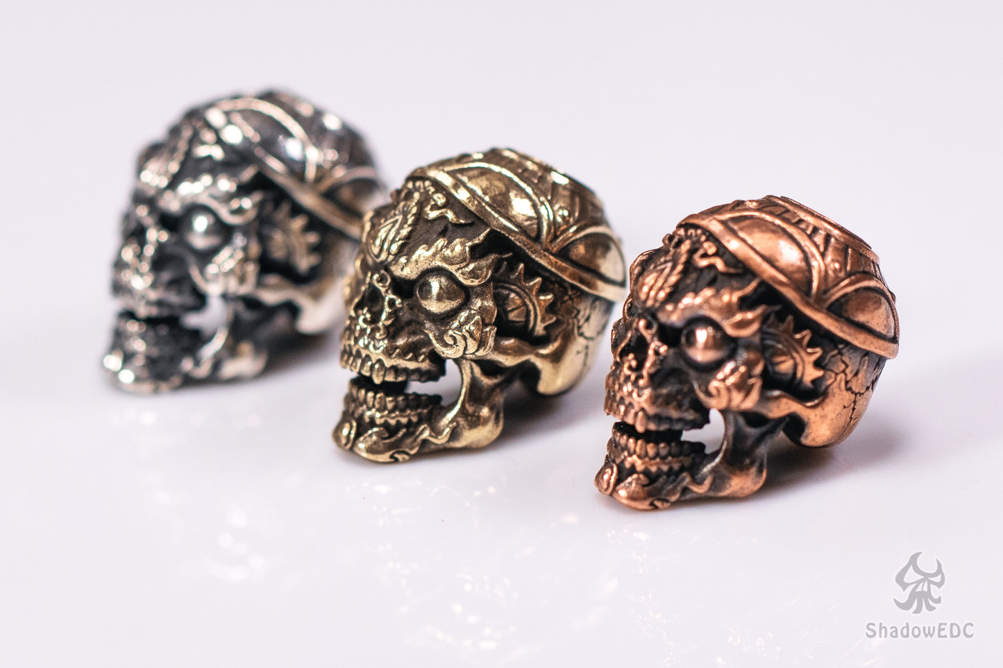 Kapala skull Paracord Bead for Knife, lanyard Pendants,custom beads,550 Paracord, Bracelet beads, and EDC Gears, ShadowEDC DIY Outdoor Survival Tool Accessories