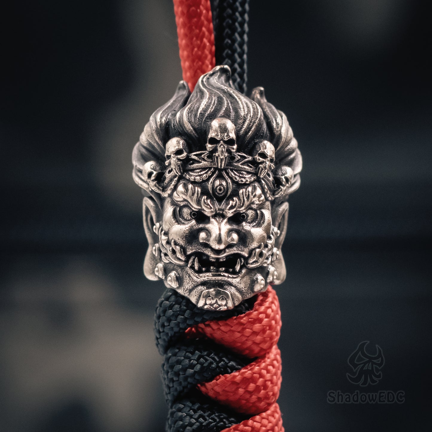 Mahakala Paracord Bead for Knife, lanyard Pendants,custom beads,550 Paracord, Bracelet beads, and EDC Gears, ShadowEDC DIY Outdoor Survival Tool Accessories
