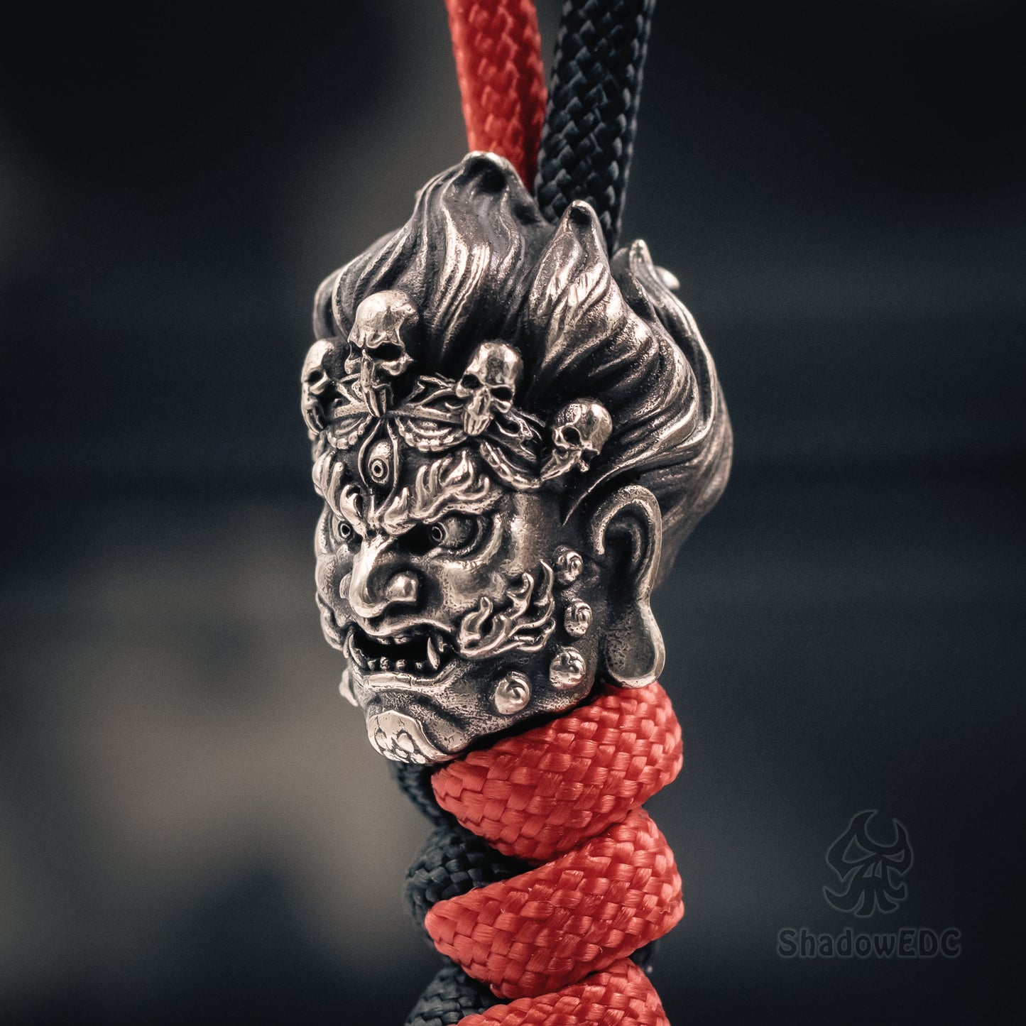 Mahakala Paracord Bead for Knife, lanyard Pendants,custom beads,550 Paracord, Bracelet beads, and EDC Gears, ShadowEDC DIY Outdoor Survival Tool Accessories