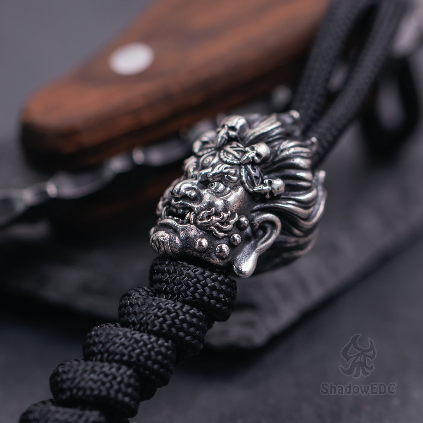 Mahakala Paracord Bead for Knife, lanyard Pendants,custom beads,550 Paracord, Bracelet beads, and EDC Gears, ShadowEDC DIY Outdoor Survival Tool Accessories