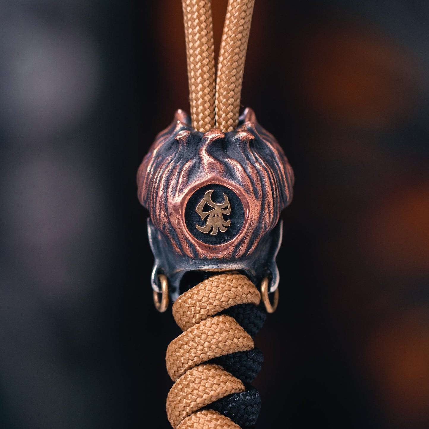 Gorgeous mahakala with Gem Ruby Paracord Bead for Knife, lanyard Pendants,custom beads,550 Paracord, Bracelet beads, and EDC Gears, ShadowEDC DIY Outdoor Survival Tool Accessories