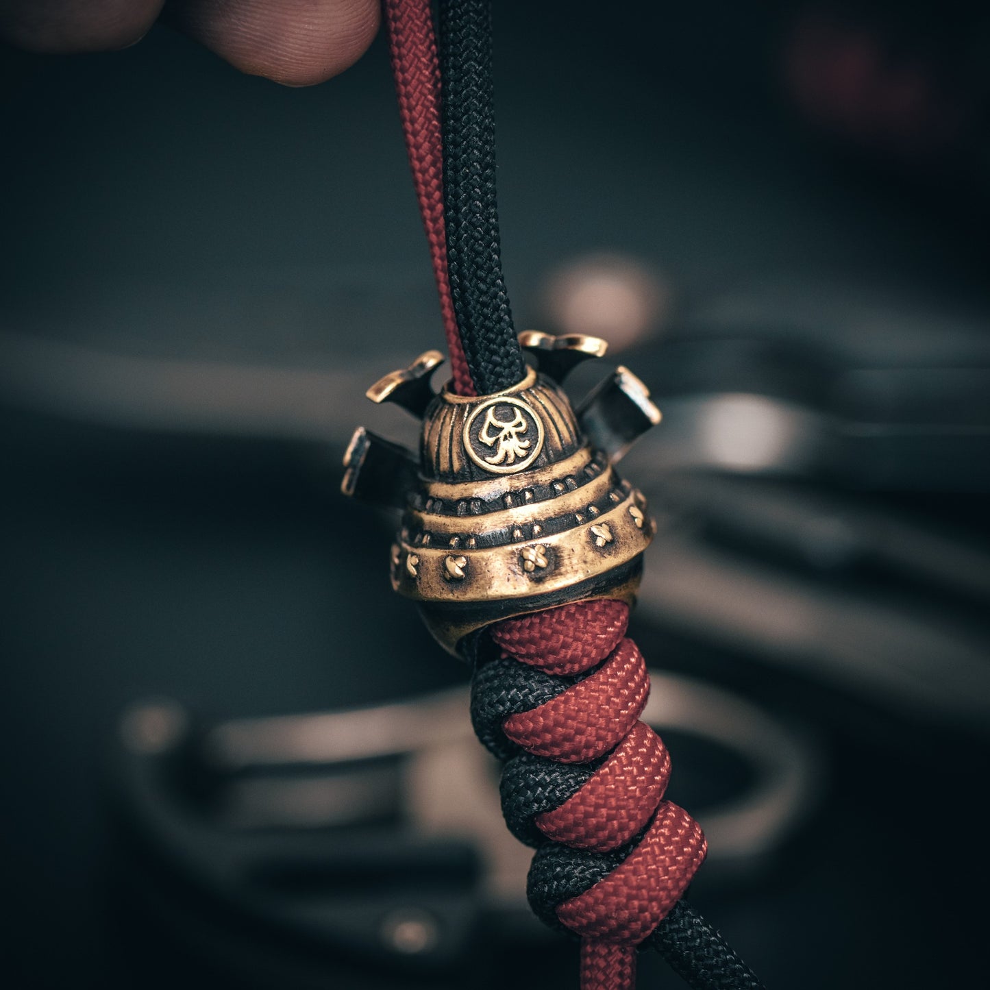 Samurai Daruma Paracord Bead for Knife, lanyard Pendants,custom beads,550 Paracord, Bracelet beads, and EDC Gears, ShadowEDC DIY Outdoor Survival Tool Accessories