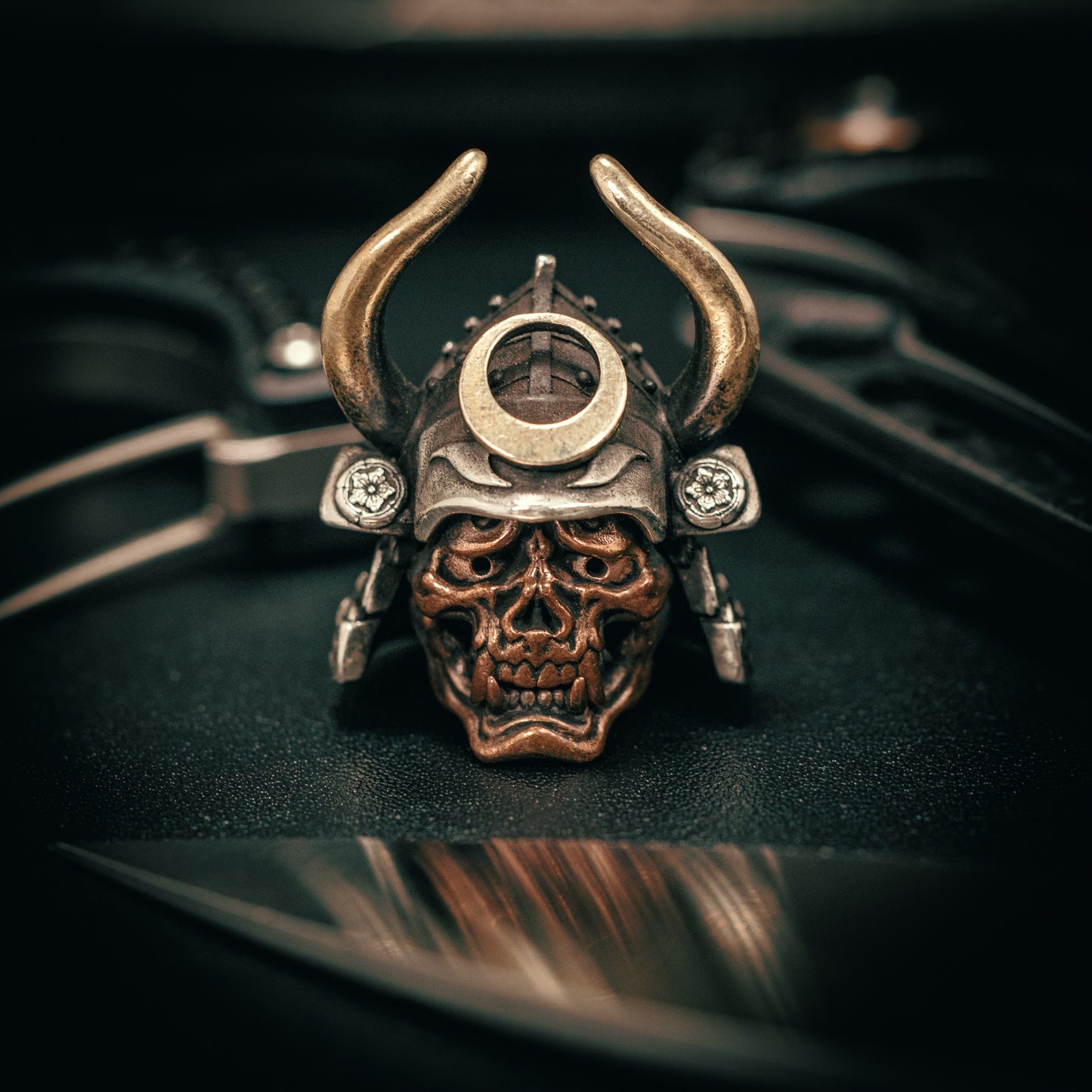 Japanese Samurai Hannya Mask Helmet Paracord Bead for Knife, lanyard Pendants,custom beads,550 Paracord, Bracelet beads, and EDC Gears, ShadowEDC DIY Outdoor Survival Tool Accessories