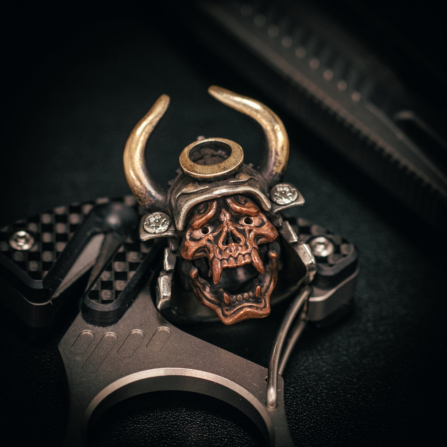 Japanese Samurai Hannya Mask Helmet Paracord Bead for Knife, lanyard Pendants,custom beads,550 Paracord, Bracelet beads, and EDC Gears, ShadowEDC DIY Outdoor Survival Tool Accessories