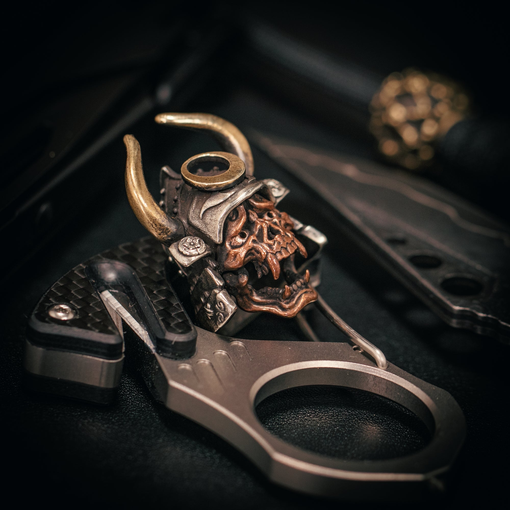 Samurai Hannya Paracord Bead for Knife, lanyard beads,EDC Gears