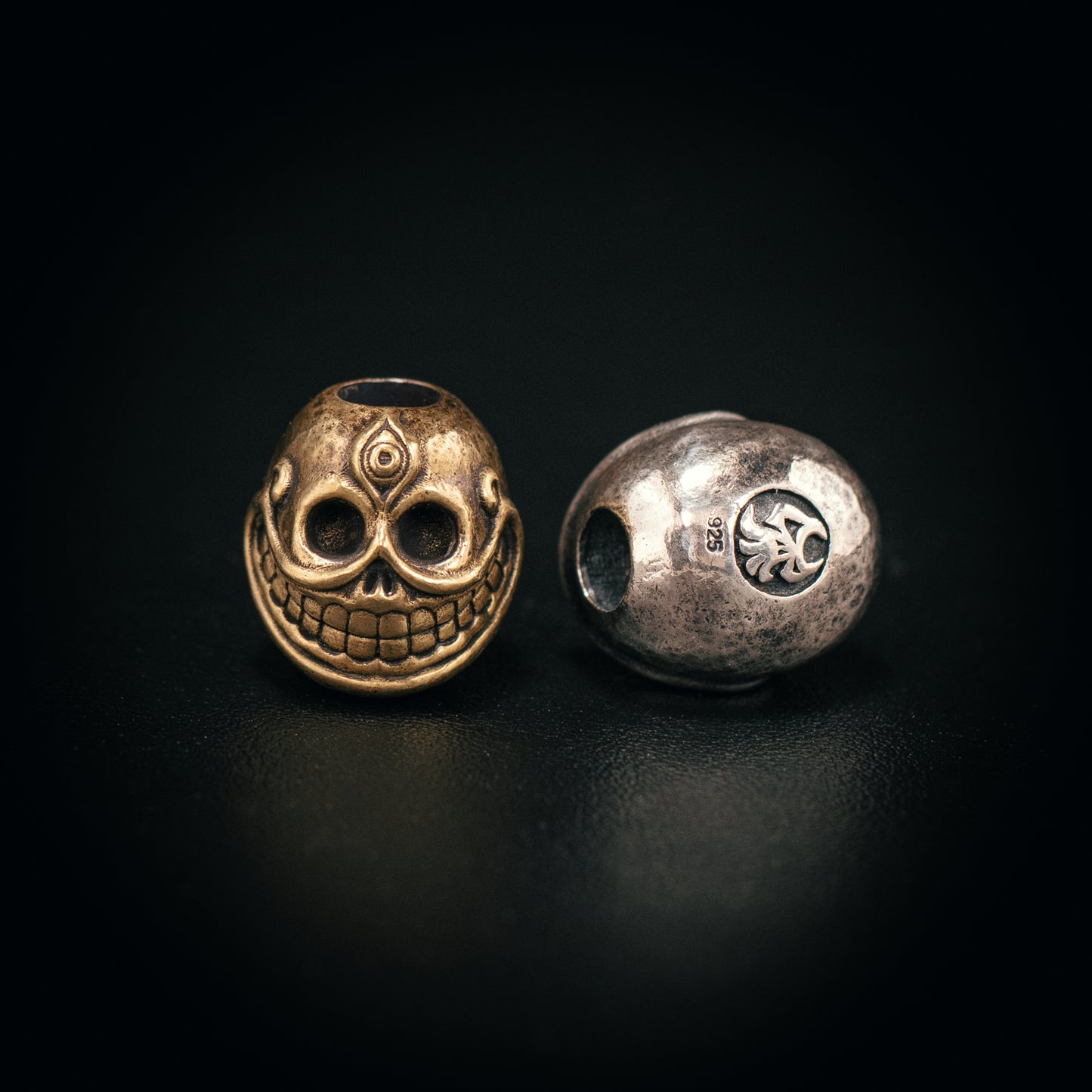 Skull_B Paracord Bead for Knife, lanyard Pendants,custom beads,550 Paracord, Bracelet beads, and EDC Gears, ShadowEDC DIY Outdoor Survival Tool Accessories