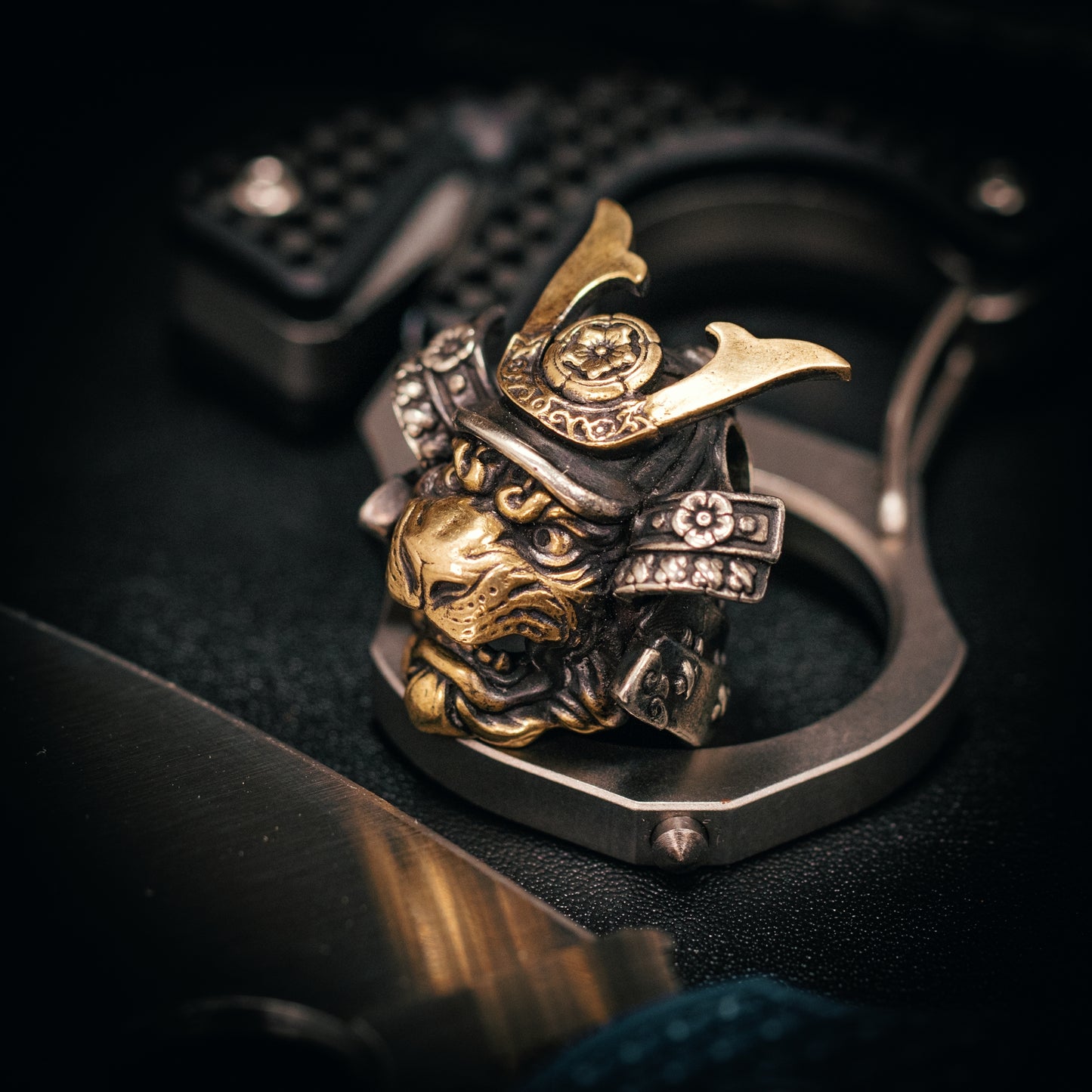 Japanese Tiger Samurai Paracord Bead for Knife, lanyard Pendants,custom beads,550 Paracord, Bracelet beads, and EDC Gears, ShadowEDC DIY Outdoor Survival Tool Accessories