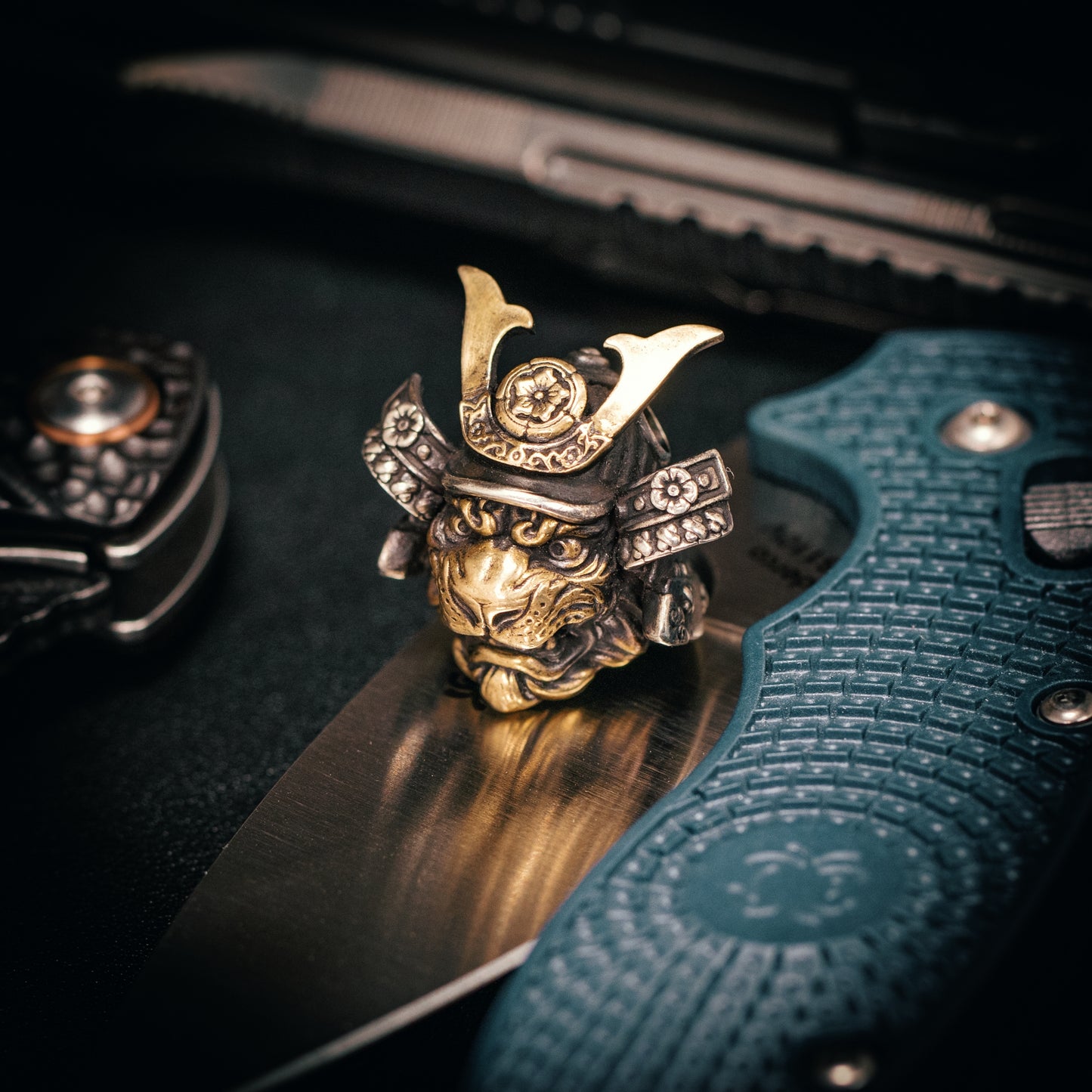 Japanese Tiger Samurai Paracord Bead for Knife, lanyard Pendants,custom beads,550 Paracord, Bracelet beads, and EDC Gears, ShadowEDC DIY Outdoor Survival Tool Accessories