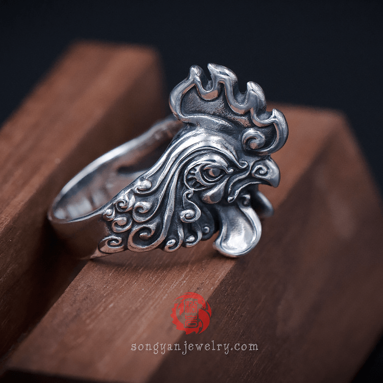 Silver Rooster Ring