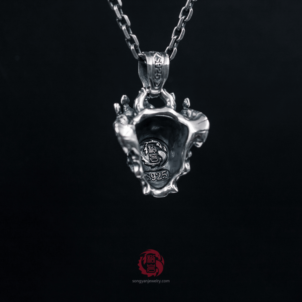 Chitipati Skull Silver Pendant