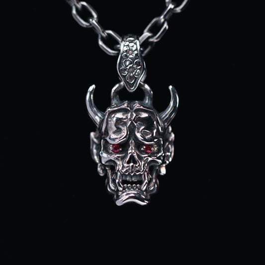 Hannya Silver Ruby Pendant