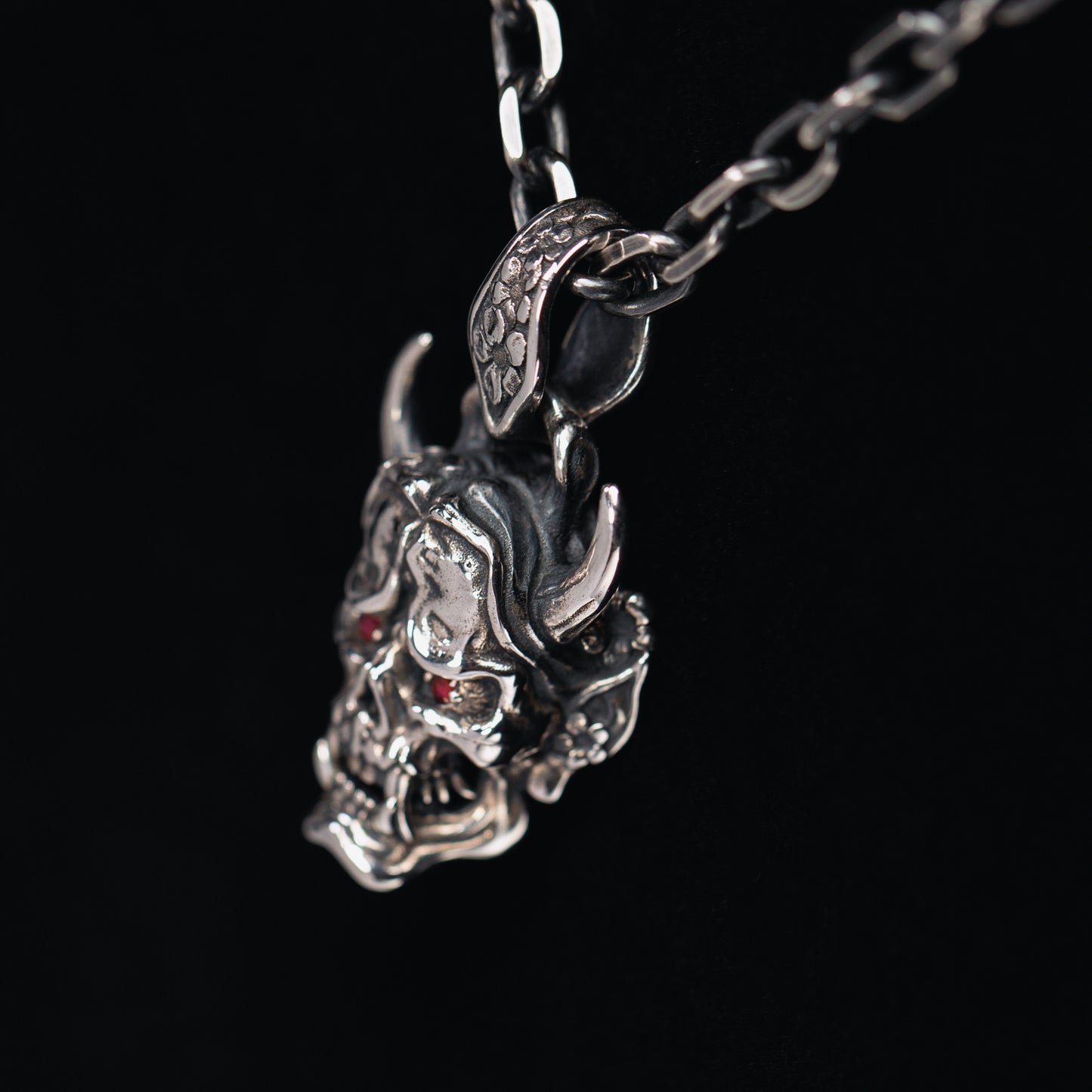 Hannya Silver Ruby Pendant