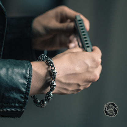 Skull head Silver Bracelet