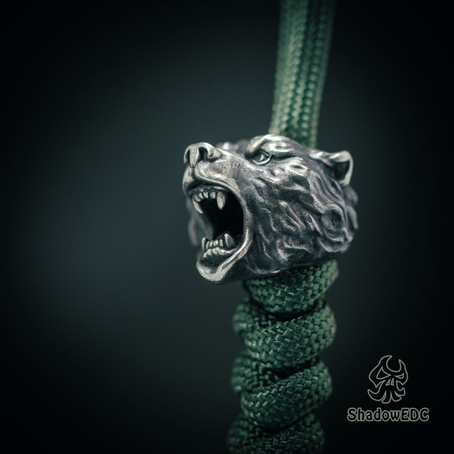 Bear Paracord Bead for Knife, lanyard Pendants，custom beads，550 Paracord， Bracelet beads, and EDC Gears, ShadowEDC DIY Outdoor Survival Tool Accessories 
