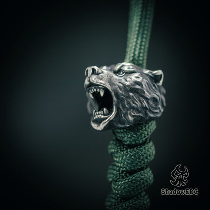 Bear Paracord Bead for Knife, lanyard Pendants，custom beads，550 Paracord， Bracelet beads, and EDC Gears, ShadowEDC DIY Outdoor Survival Tool Accessories 

