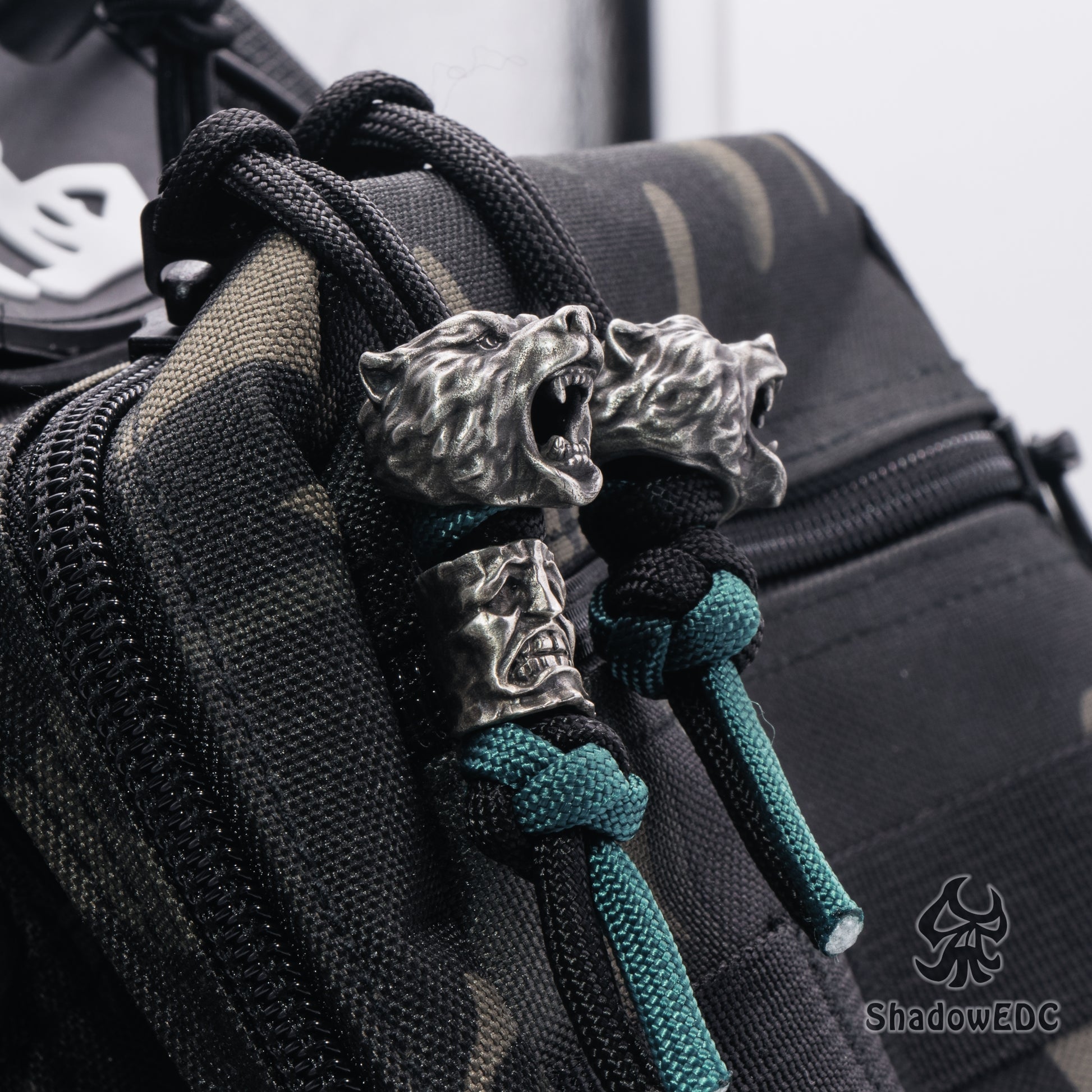Bear Paracord Bead for Knife, lanyard Pendants，custom beads，550 Paracord， Bracelet beads, and EDC Gears, ShadowEDC DIY Outdoor Survival Tool Accessories 
