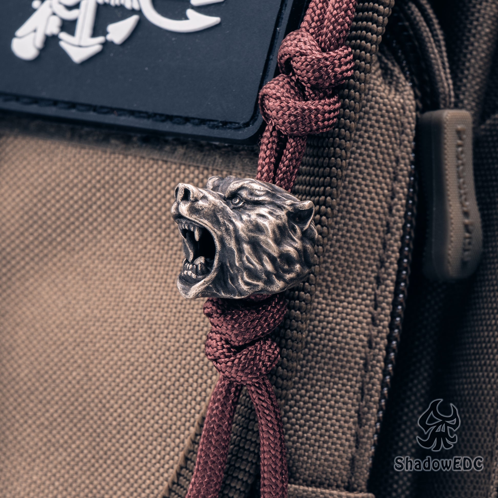 Bear Paracord Bead for Knife, lanyard Pendants，custom beads，550 Paracord， Bracelet beads, and EDC Gears, ShadowEDC DIY Outdoor Survival Tool Accessories 